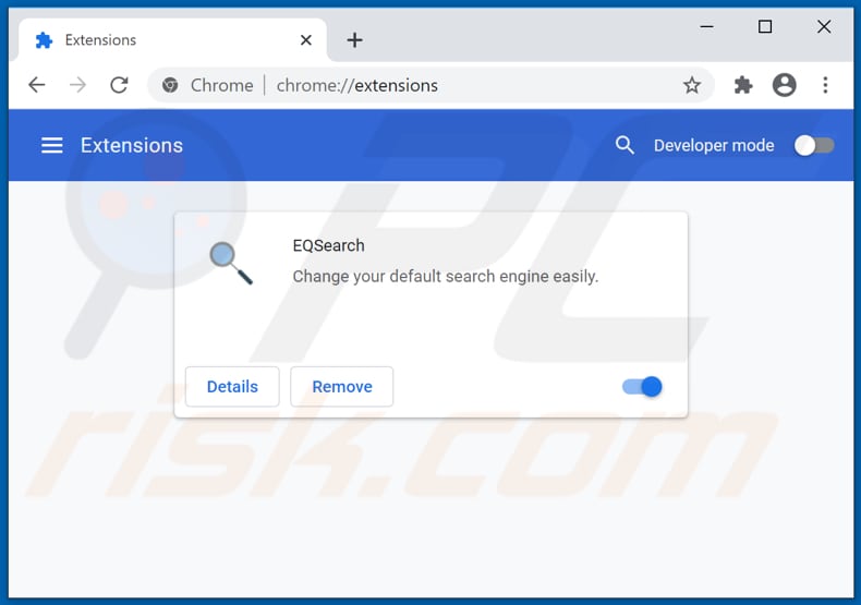 Removing searcheq.com related Google Chrome extensions
