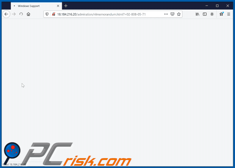 Error code # MS-6F0EXFE pop-up scam appearance (GIF)