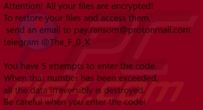 F0x ransomware wallpaper