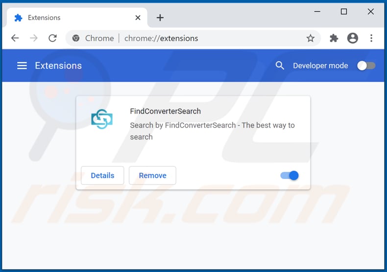 Removing findconvertersearch.com related Google Chrome extensions