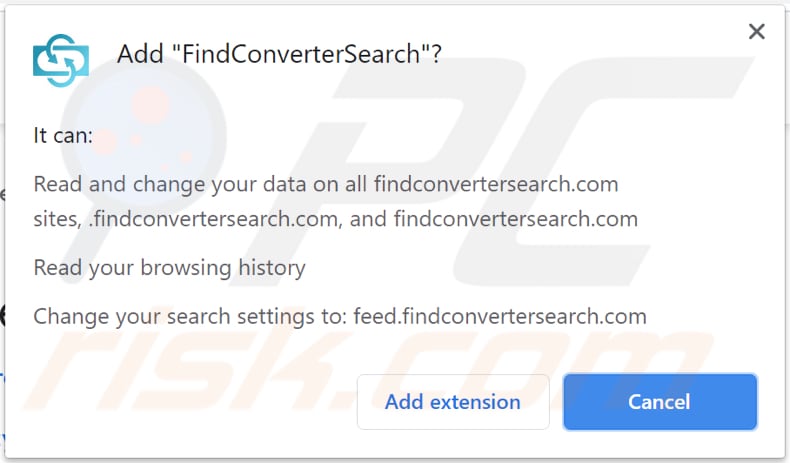 findconvertersearch browser hijacker notification