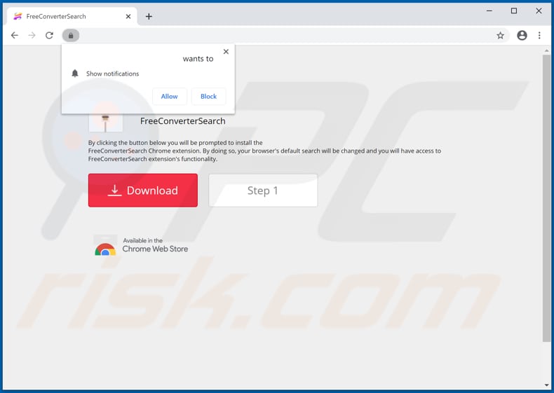 Website used to promote FreeConverterSearch browser hijacker