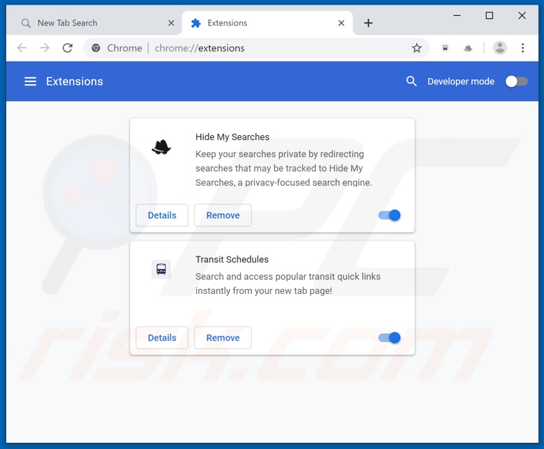 Removing gamesearchweb.com related Google Chrome extensions