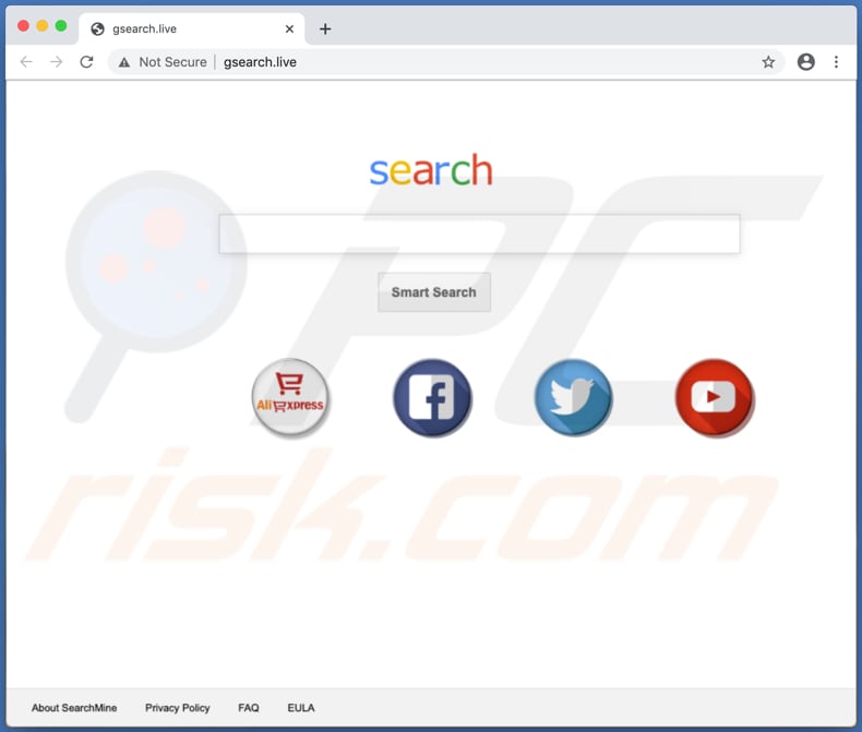 gsearch.live browser hijacker on a Mac computer