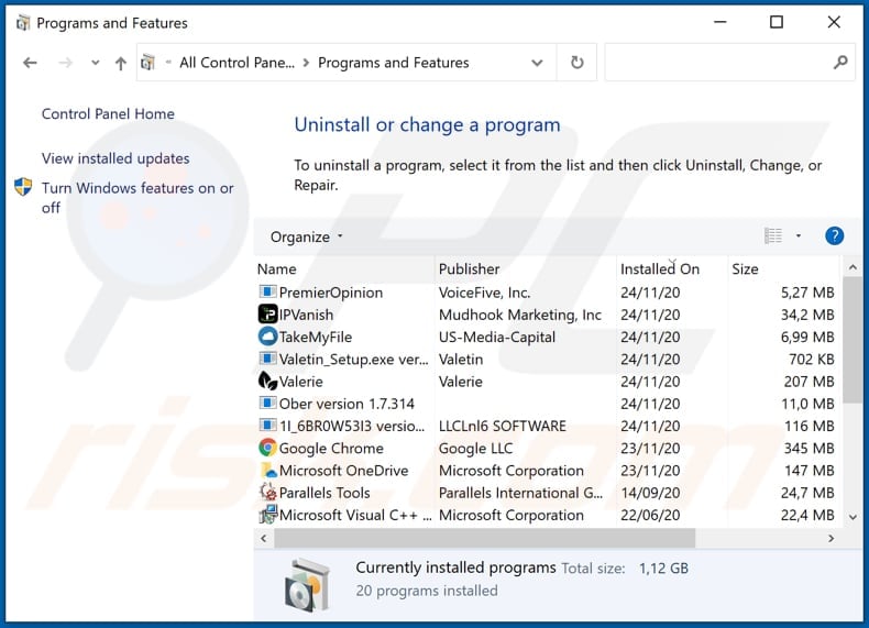 free.hyperlinksearch.net browser hijacker uninstall via Control Panel