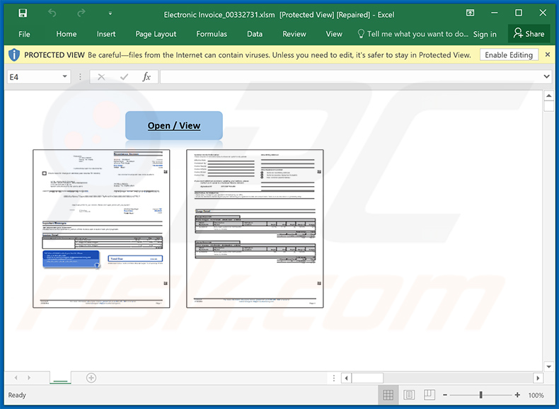 Malicious MS Excel doc used to spread Dridex malware