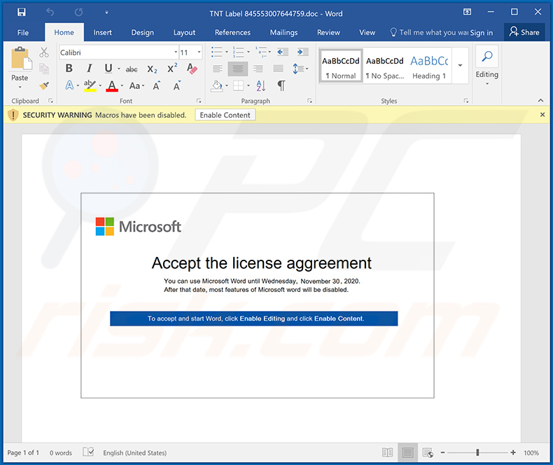 Malicious MS Word document used to inject MassLogger malware (2020-11-25)