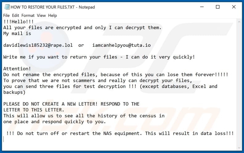 Mhcadd decrypt instructions (HOW TO RESTORE YOUR FILES.TXT)