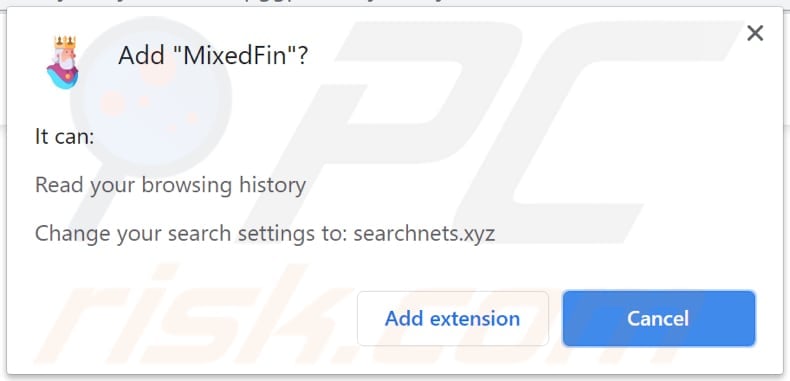 mixedfin browser hijacker notification