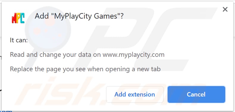 myplaycity browser hijacker notification