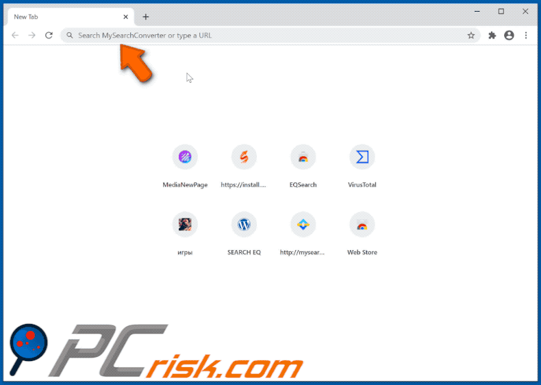 MySearchConverter browser hijacker appearance GIF