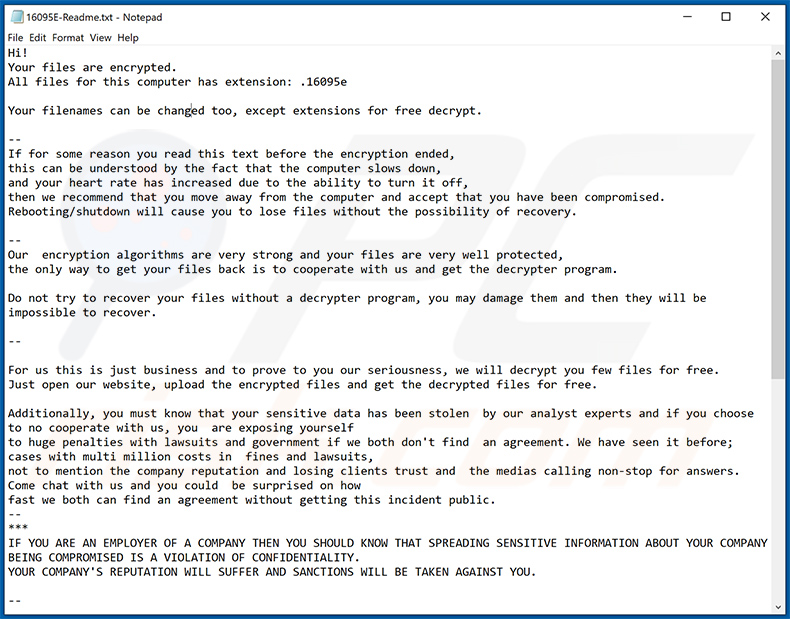 NetWalker ransomware ransom note (2020-11-27)