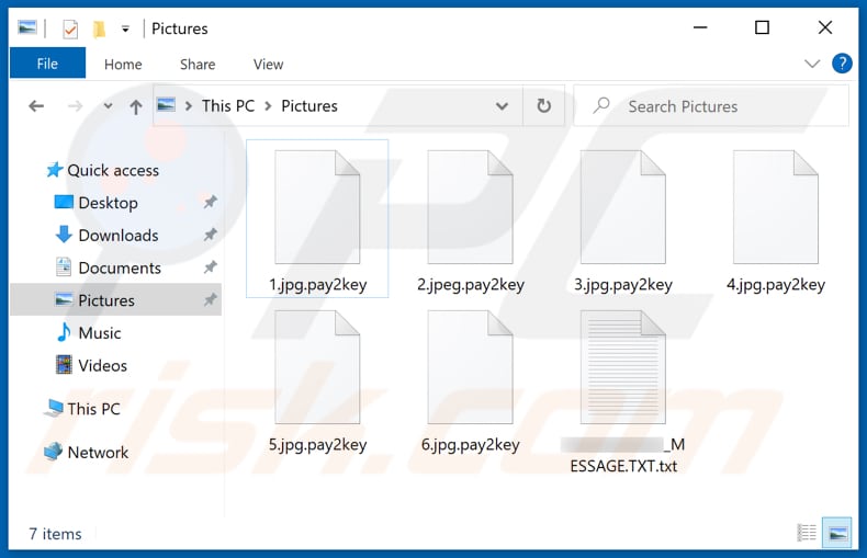 Files encrypted by Pay2Key ransomware (.pay2key extension)