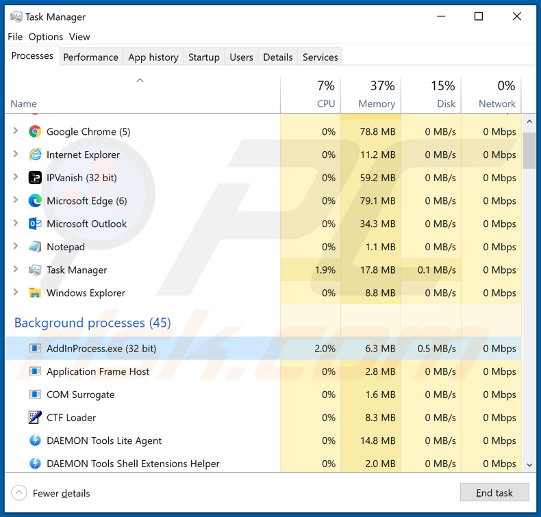 paypal desktop app scam addinprocess.exe malicious process