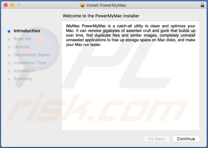 Installation setup of PowerMyMac PUA