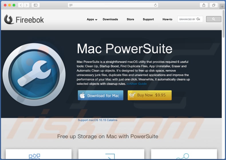 Website used to promote PowerSuite PUA