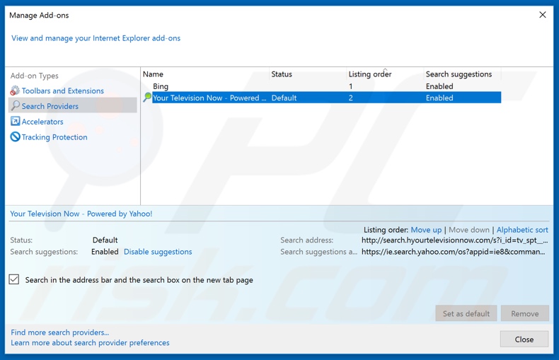 Removing proconvertersearch.com from Internet Explorer default search engine