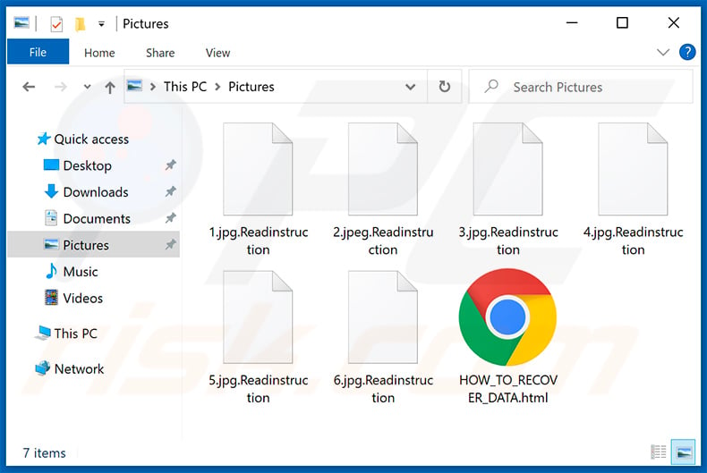 Files encrypted by ReadInstruction ransomware (.ReadInstruction extension)