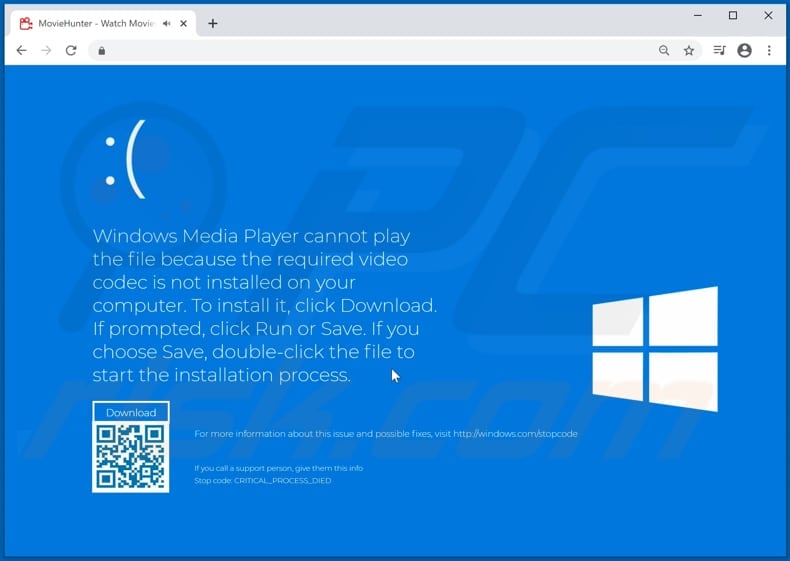 Required video codec is not installed on your computer scam