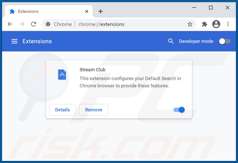 Removing tailsearch.com related Google Chrome extensions