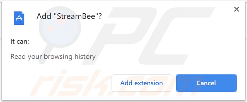 streambee browser hijacker notification