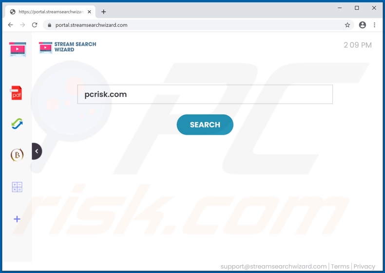 streamsearchwizard.com browser hijacker