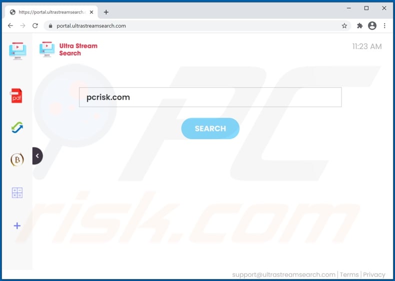 ultrastreamsearch.com browser hijacker