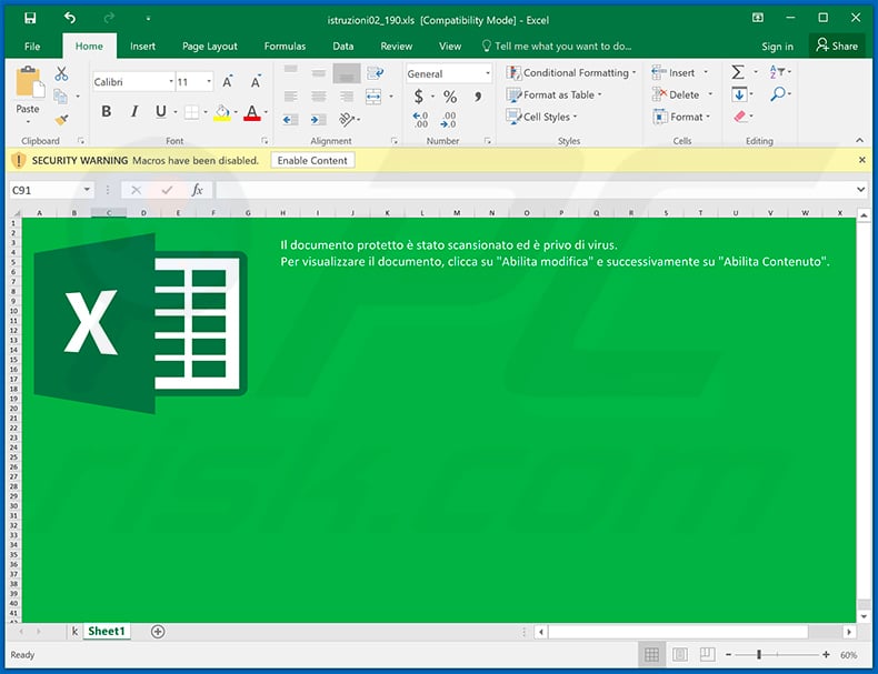 Malicious MS Excel document used to inject Ursnif trojan (2020-11-09)