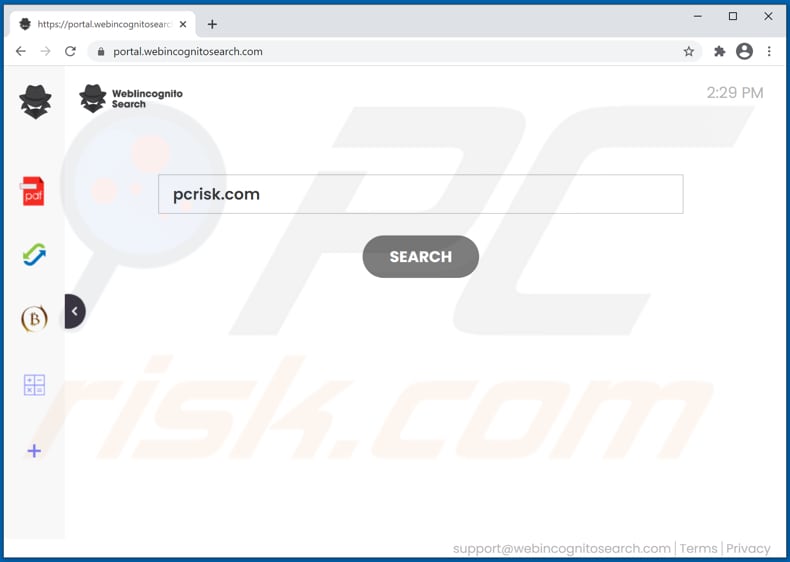 webincognitosearch.com browser hijacker