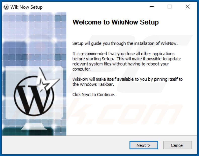 WikiNow adware installer