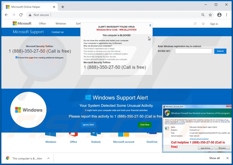 Windows Error Code: WIN.DLL0151930 scam