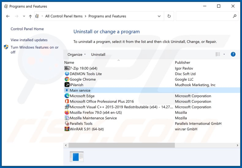 Adrozek adware uninstall via Control Panel