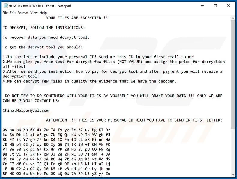 Alpha865qqz another ransom note