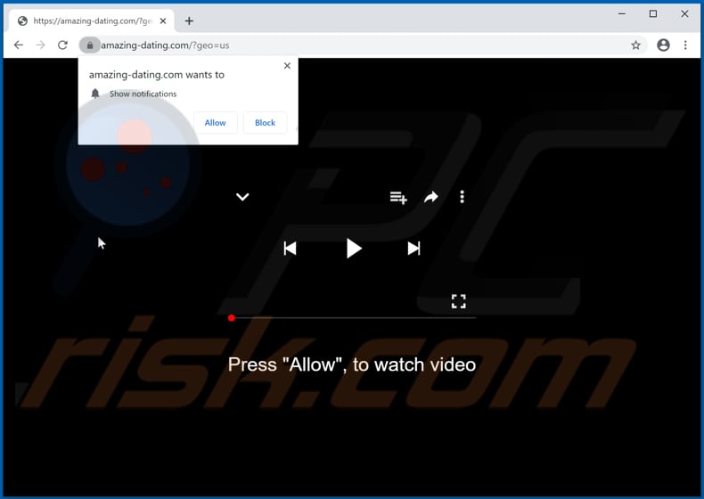 amazing-dating[.]com pop-up redirects