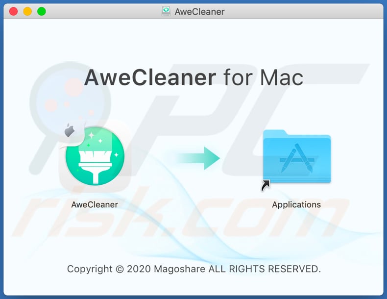 Installation setup of AweCleaner PUA