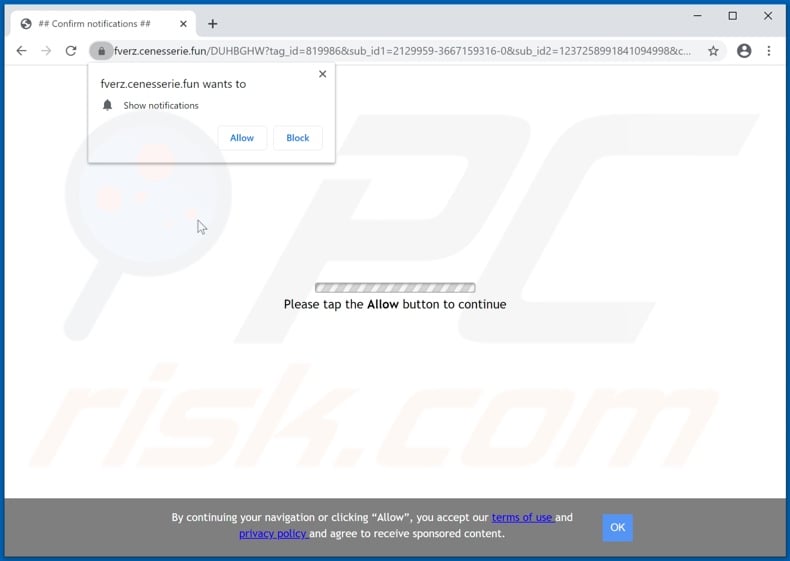 cenesserie[.]fun pop-up redirects