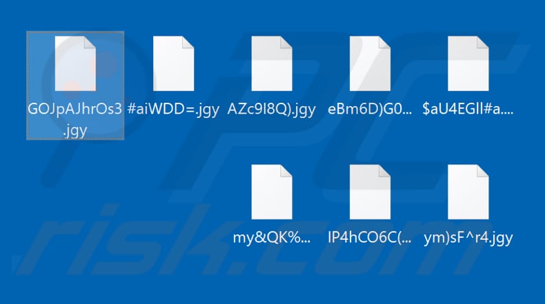 Files encrypted by cuteRansomware ransomware (.jgy extension)
