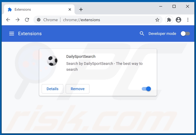 Removing dailysportsearch.com related Google Chrome extensions