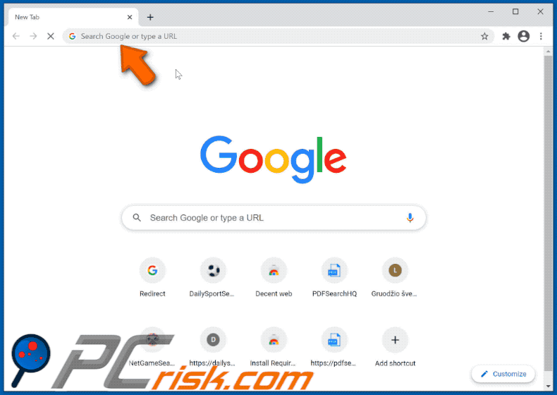Decent web browser hijacker alternative redirect chain appearance (GIF)