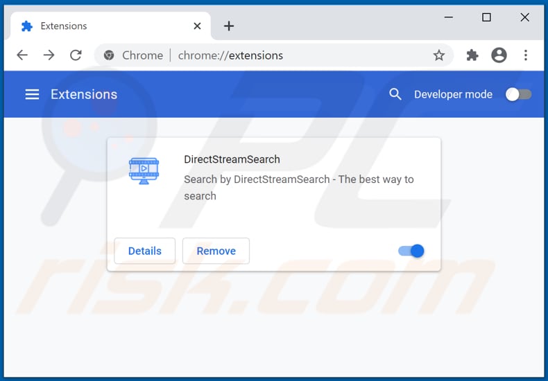 Removing directstreamsearch.com related Google Chrome extensions