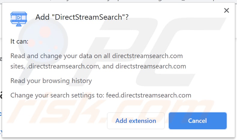 directstreamsearch browser hijacker notification