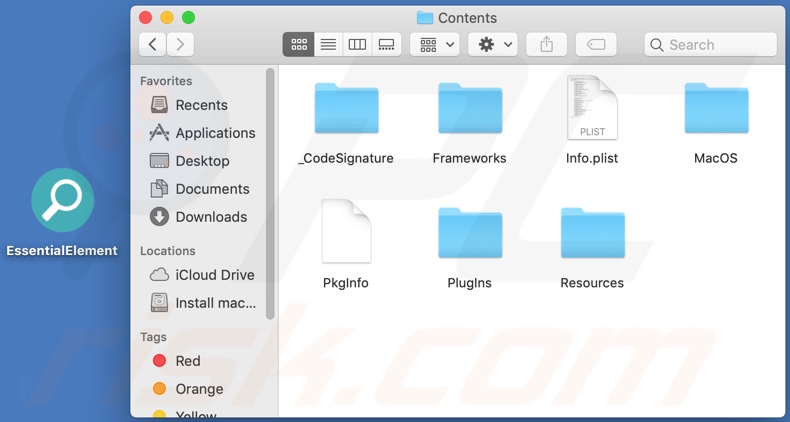 EssentialElement adware install folder