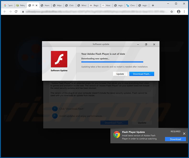Fake flash player update website (2020-12-30)