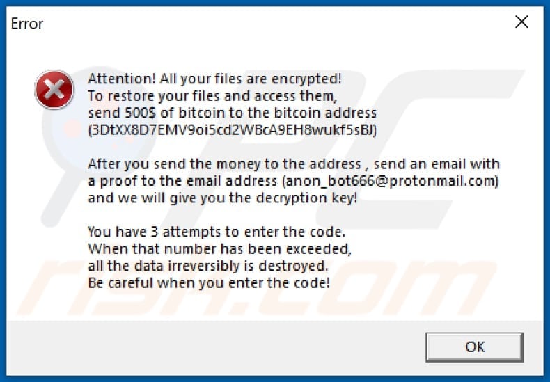 Flubo decrypt instructions (error pop-up window)