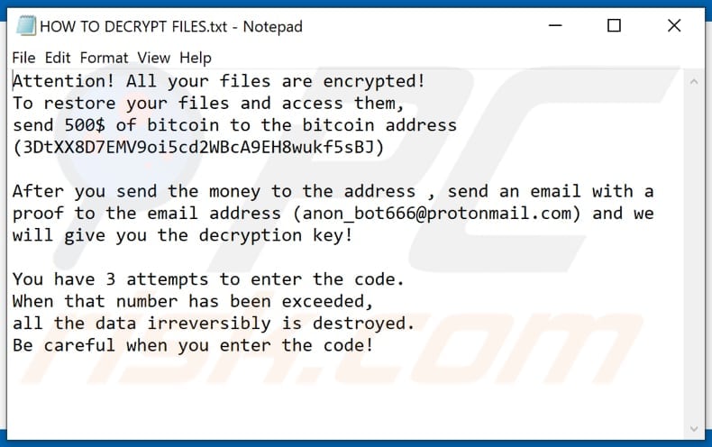 Flubo ransomware text file (HOW TO DECRYPT FILES.txt)