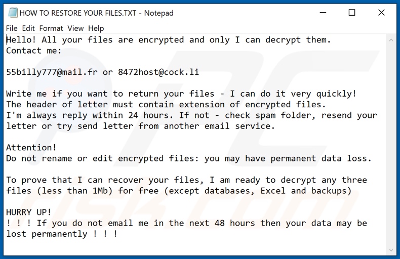 Fybtwagknr decrypt instructions (HOW TO RESTORE YOUR FILES.TXT)