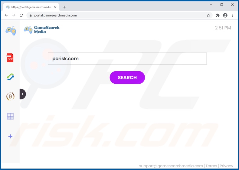 gamesearchmedia.com browser hijacker