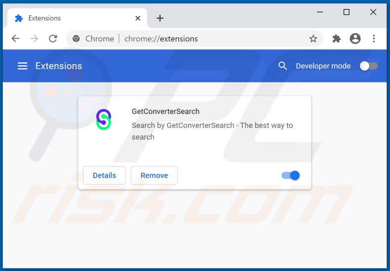 Removing getconvertersearch.com related Google Chrome extensions
