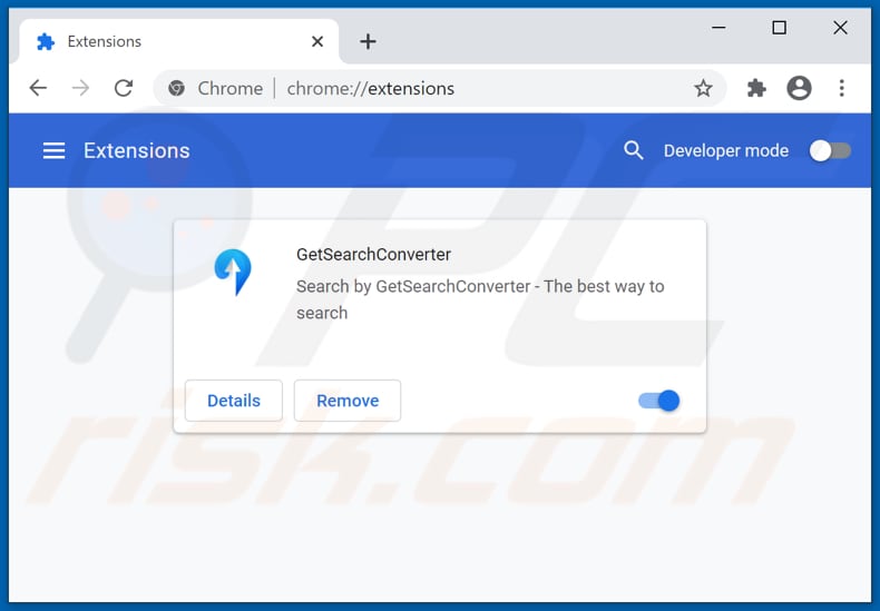 Removing getsearchconverter.com related Google Chrome extensions