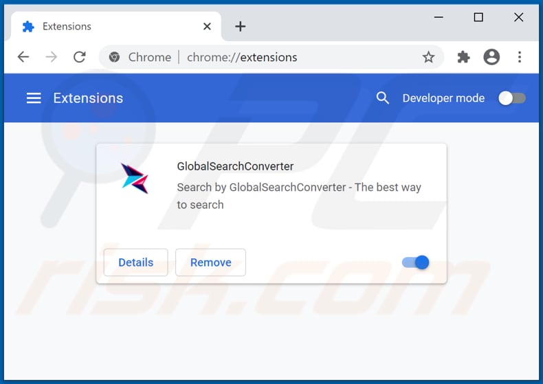 Removing globalsearchconverter.com related Google Chrome extensions
